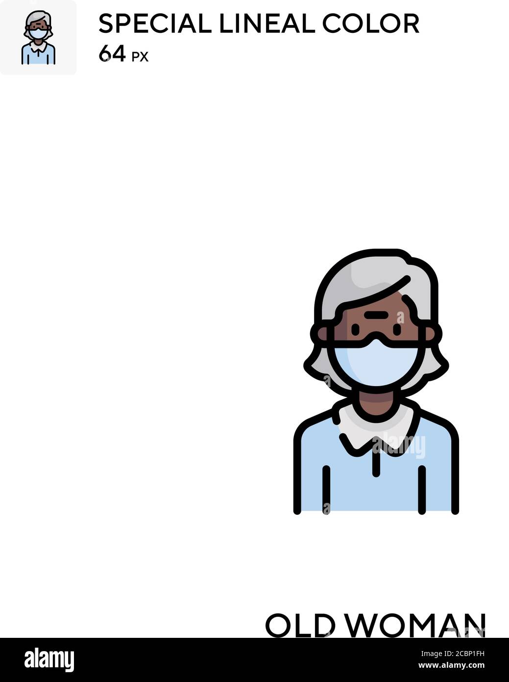 Old woman Special lineal color vector icon. Old woman icons for your ...