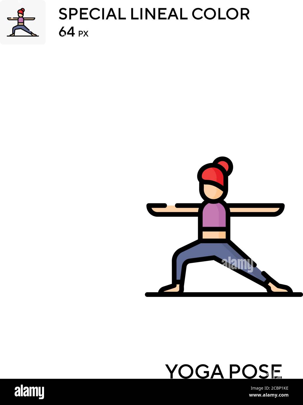 Yoga pose Special lineal color vector icon. Yoga pose icons for your ...