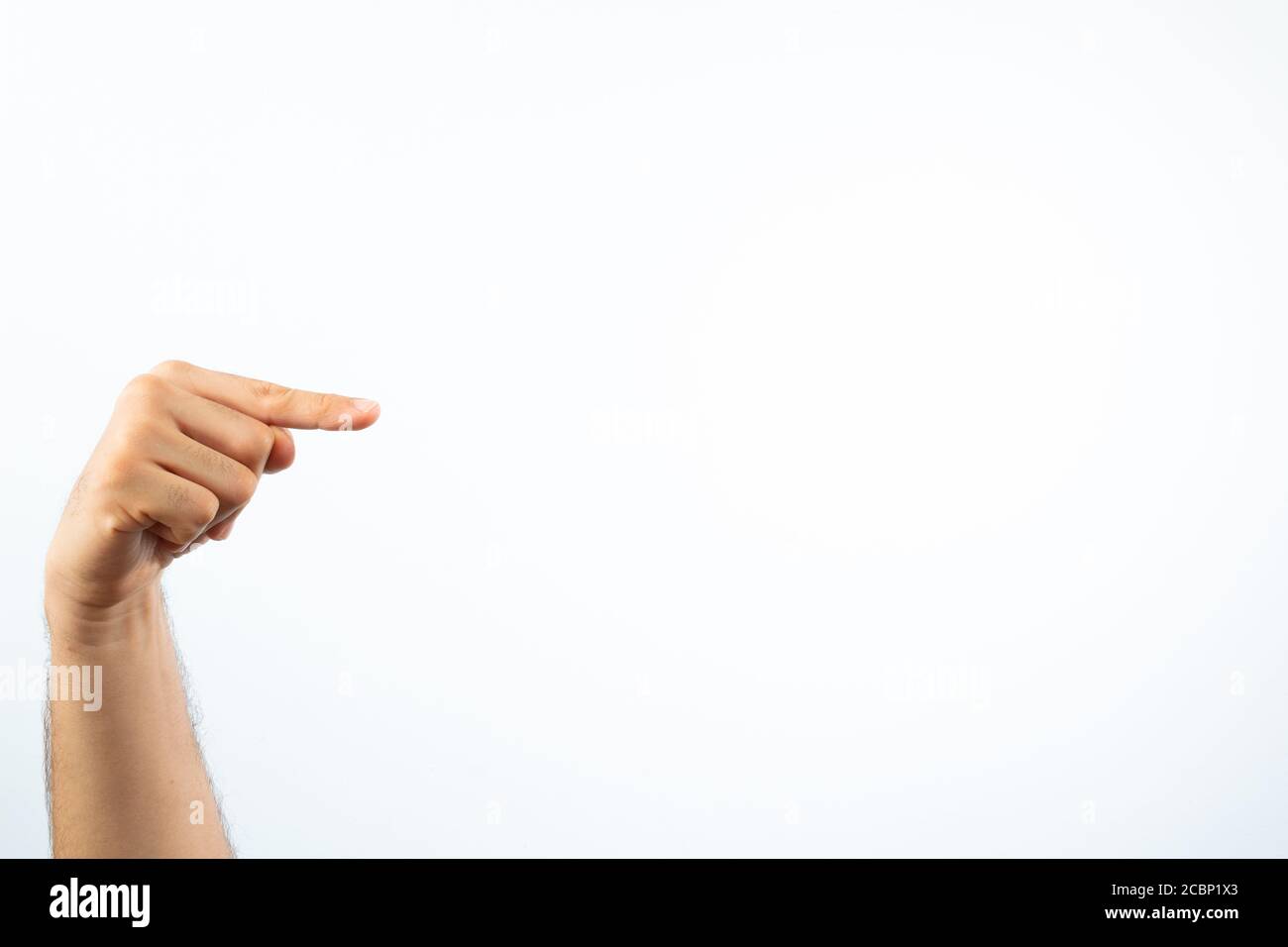Hand pointing blank white hi-res stock photography and images - Alamy