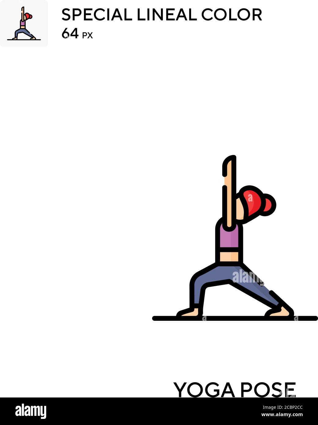 Yoga pose Special lineal color vector icon. Yoga pose icons for your ...