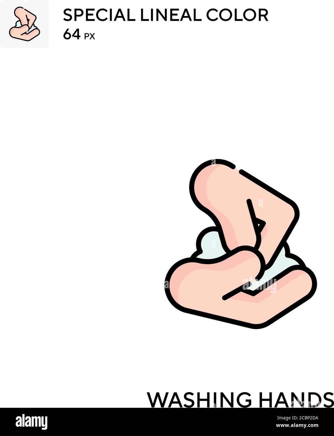 Washing hands Special lineal color vector icon. Washing hands icons for ...