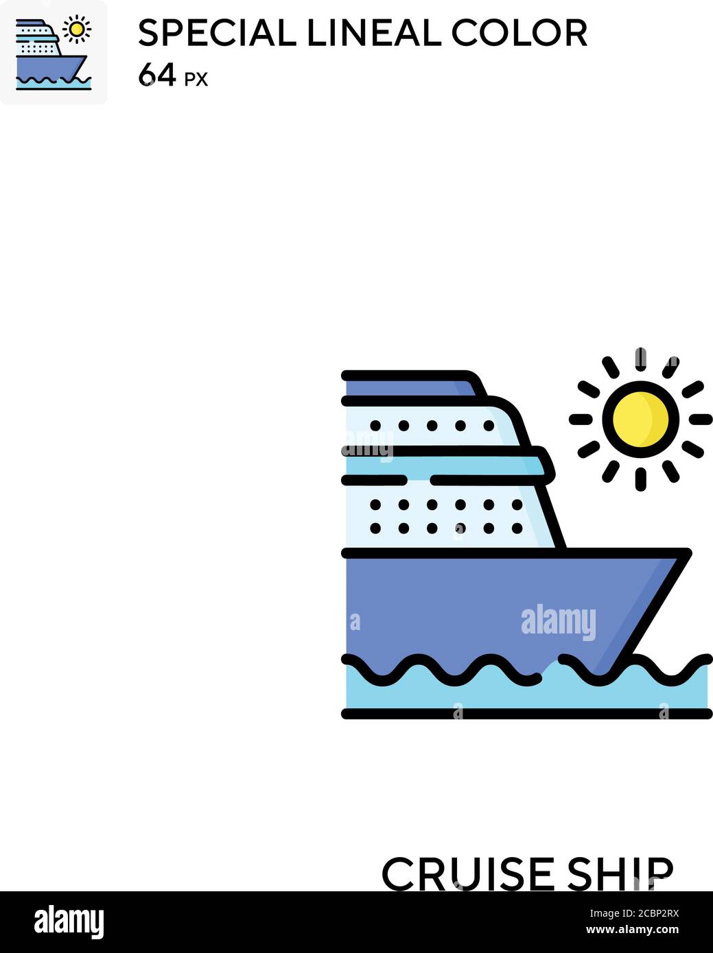 Cruise ship Special lineal color vector icon. Cruise ship icons for ...