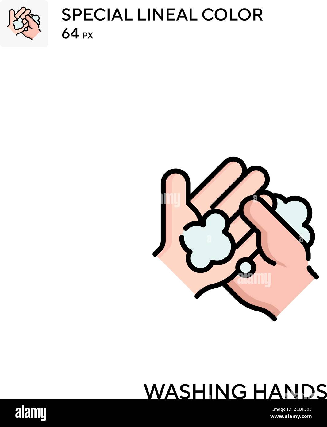 Washing hands Special lineal color vector icon. Washing hands icons for ...
