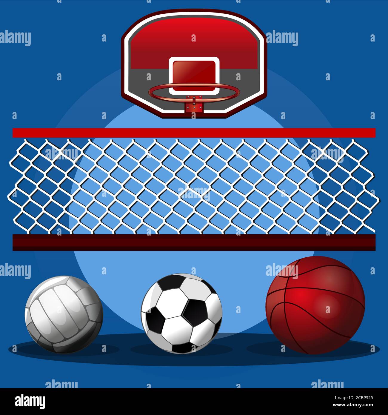 Set of sport balls and volleyball net Stock Vector Image & Art Alamy