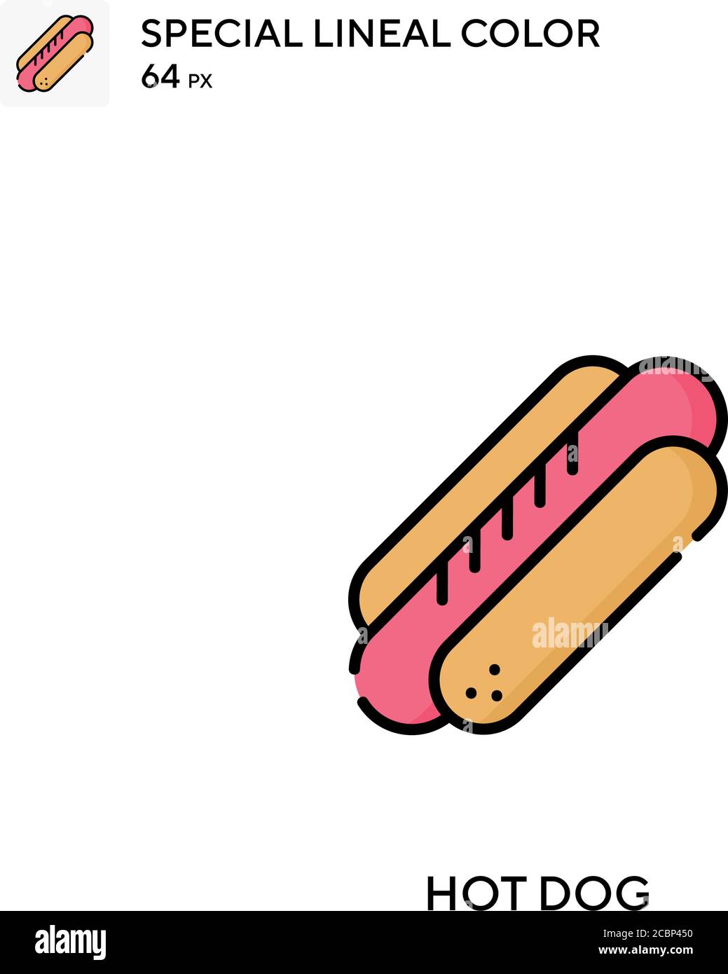 Hot dog Special lineal color vector icon. Hot dog icons for your ...