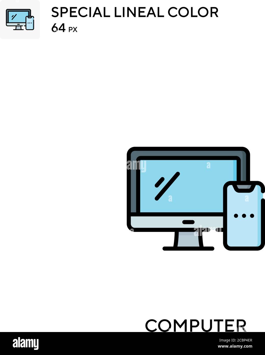 Computer Special lineal color vector icon. Computer icons for your ...