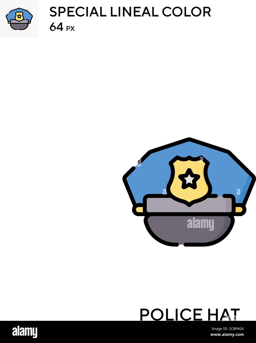 Police hat Special lineal color vector icon. Police hat icons for your ...