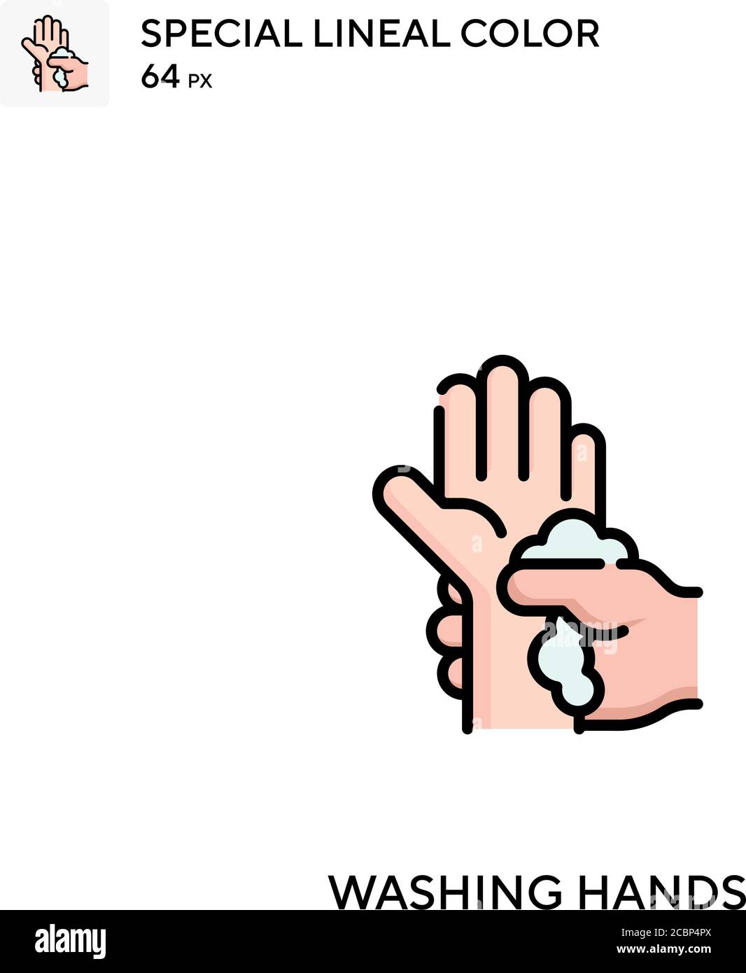 Washing hands Special lineal color vector icon. Washing hands icons for ...