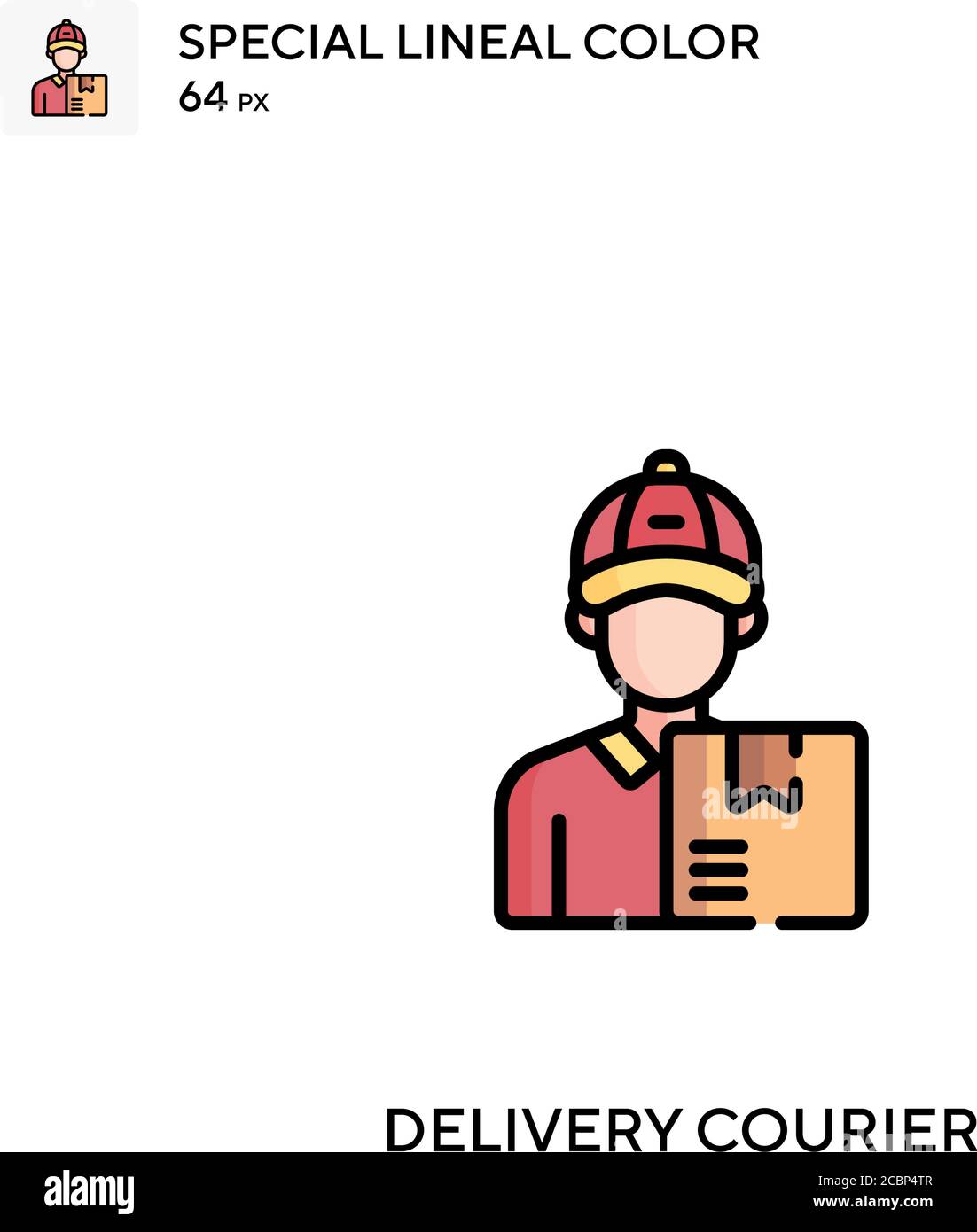 Delivery courier Special lineal color vector icon. Delivery courier ...