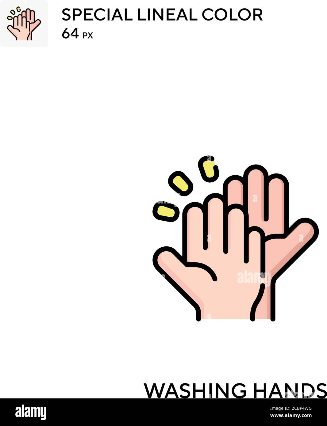 Washing hands Special lineal color vector icon. Washing hands icons for ...