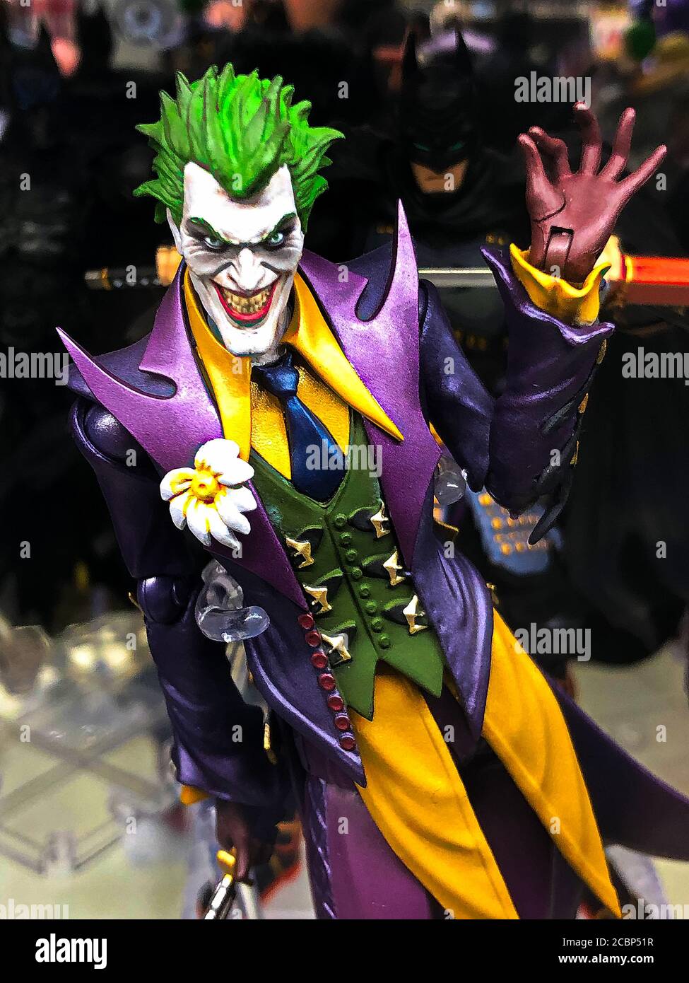 Osaka, Japan - Apr 23, 2019: Focused on fictional character figure from Arkham  Asylum Joker figure out of toys shop Stock Photo - Alamy