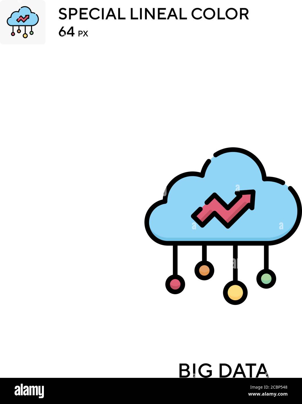 Big data Special lineal color vector icon. Big data icons for your ...