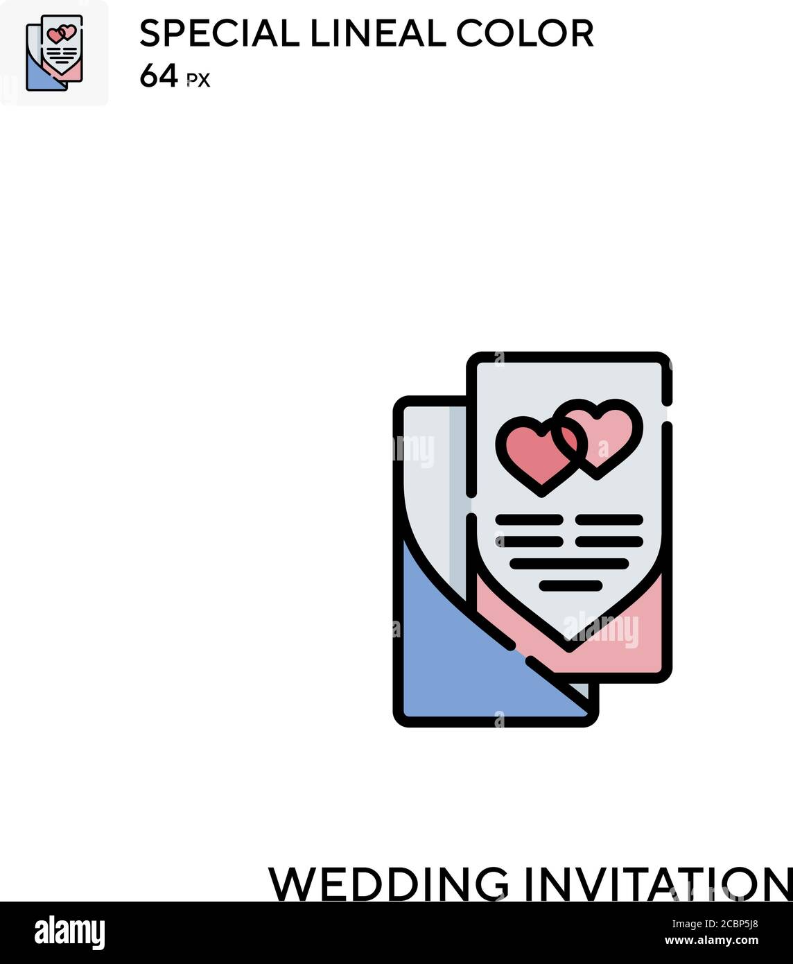 Wedding invitation Special lineal color vector icon. Wedding invitation ...