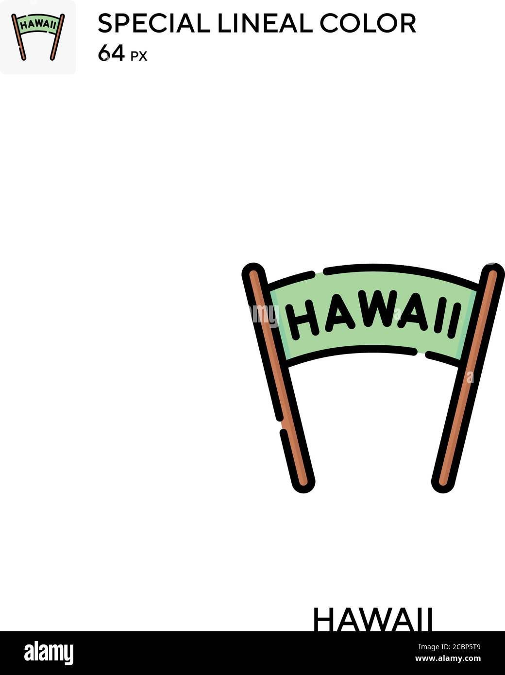 Hawaii Special lineal color vector icon. Hawaii icons for your business project Stock Vector