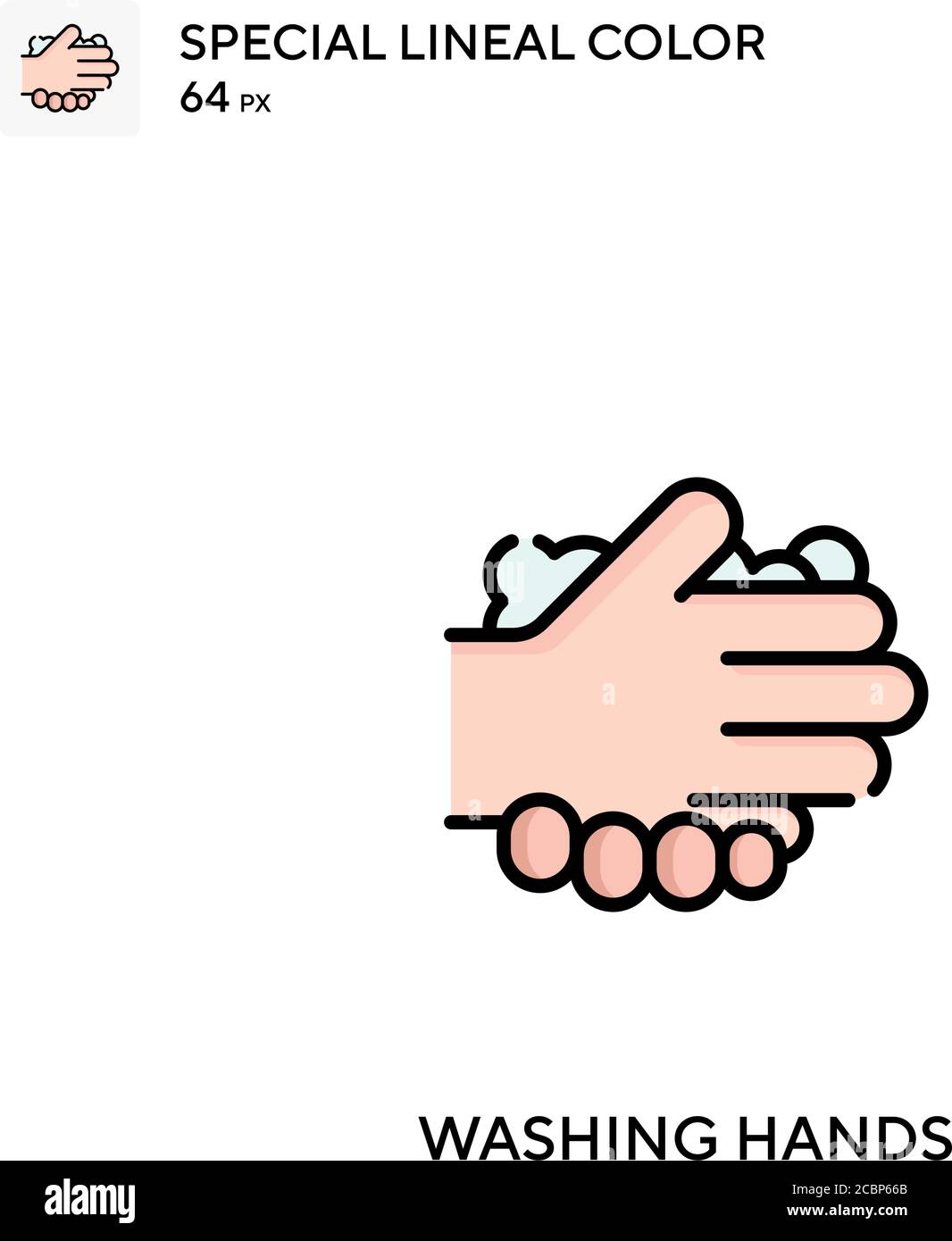 Washing hands Special lineal color vector icon. Washing hands icons for ...