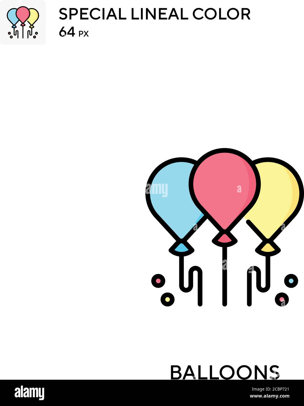 Balloons Special lineal color vector icon. Balloons icons for your ...