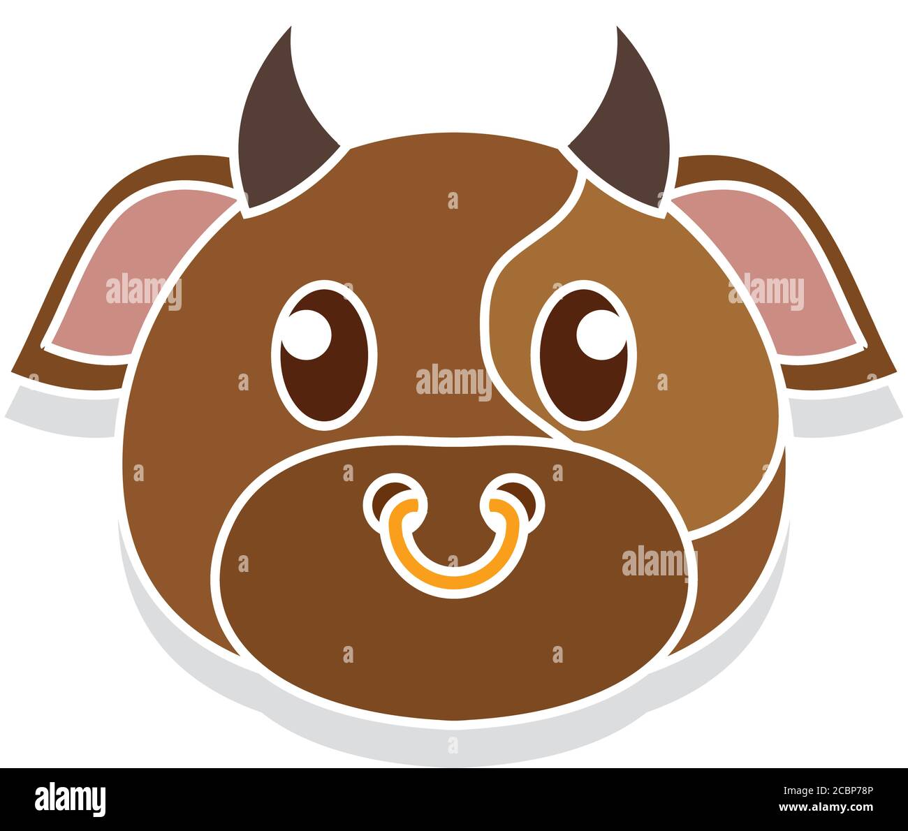 Bull head cartoon Stock Vector