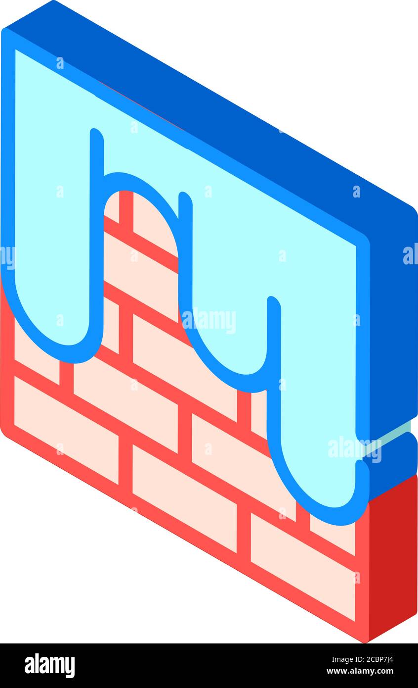painting brick wall isometric icon vector illustration Stock Vector ...