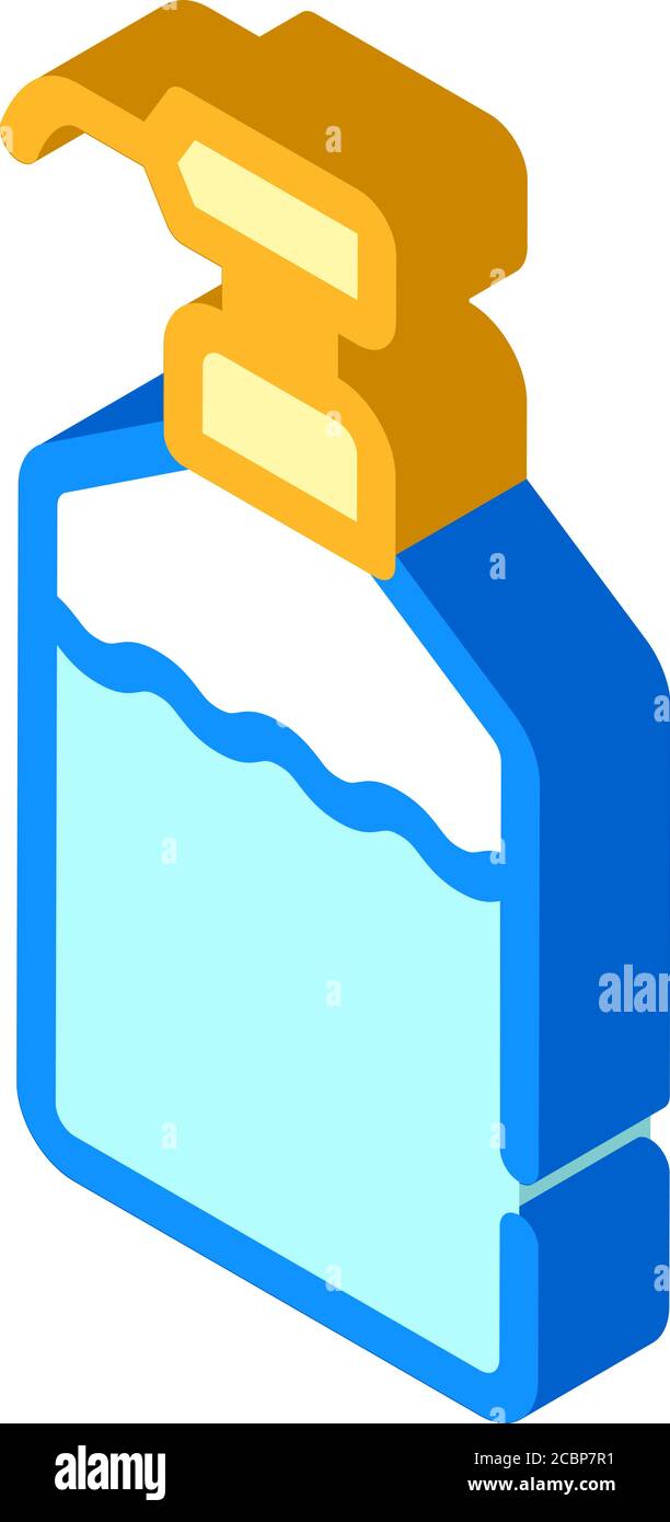 disinfectant bottle with pump isometric icon vector illustration Stock ...