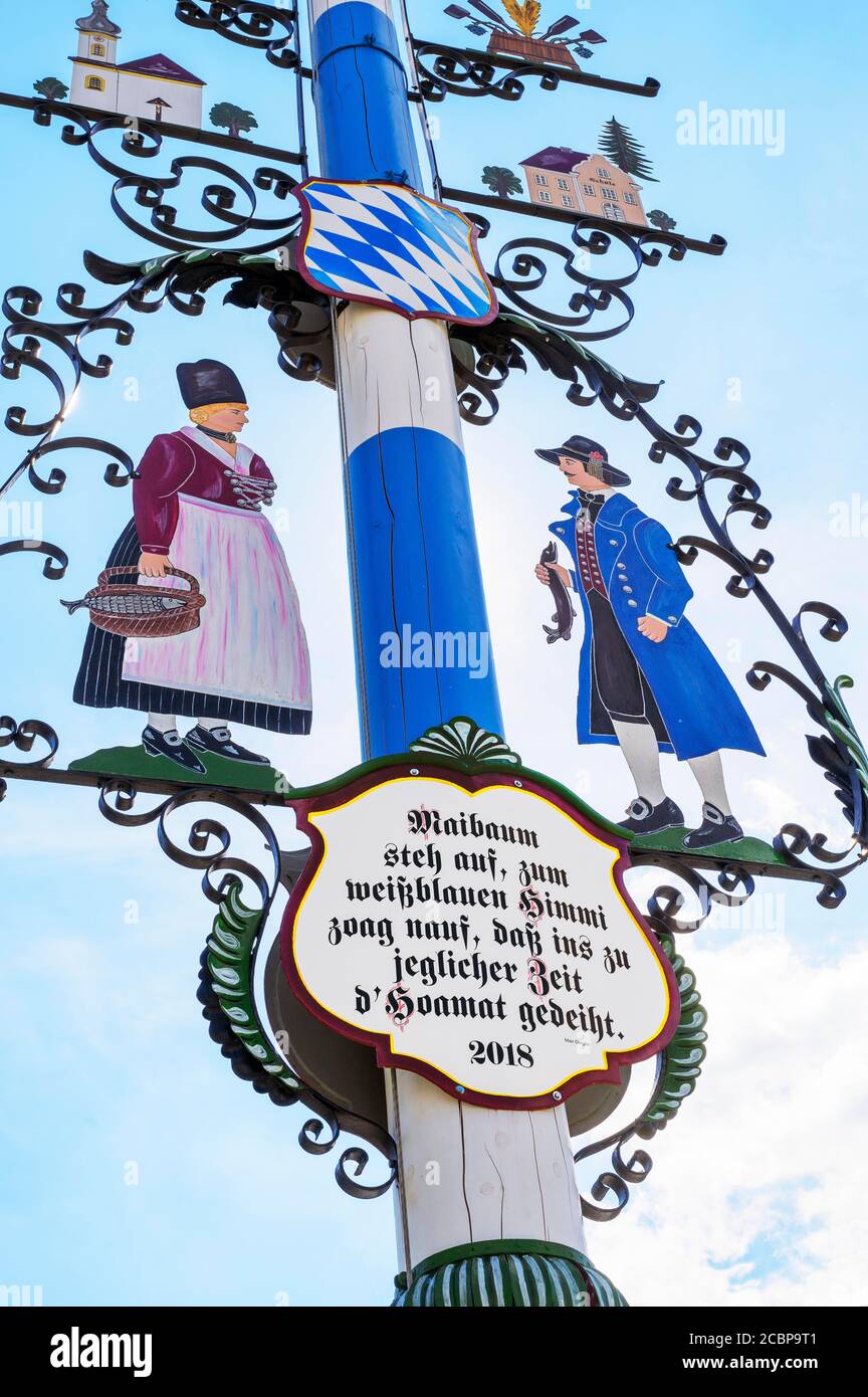 Maypole, group of figures, fishermen in traditional traditional ...