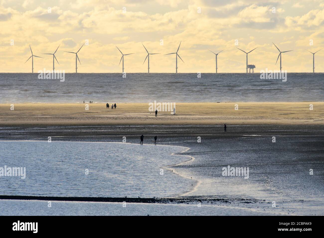 North Sea with the sandbank Hohes Riff, Borkum, East Frisian Island, East Frisia, Lower Saxony, Germany Stock Photo