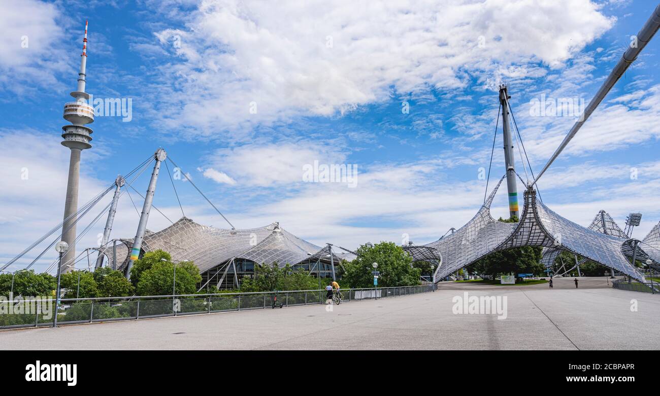 Olympic tower with Olympic tent roof, Olympic park, Olympic grounds ...