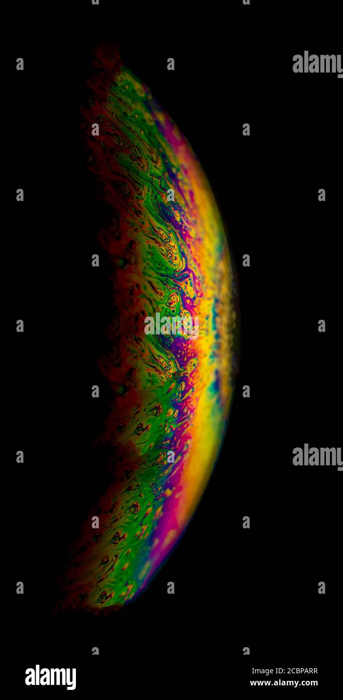 Interference of equal thickness, soap bubble, light reflected in all