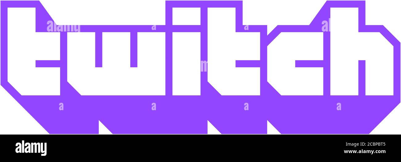 Logo Twitch, live streaming, portal for video games, background white Stock Photo