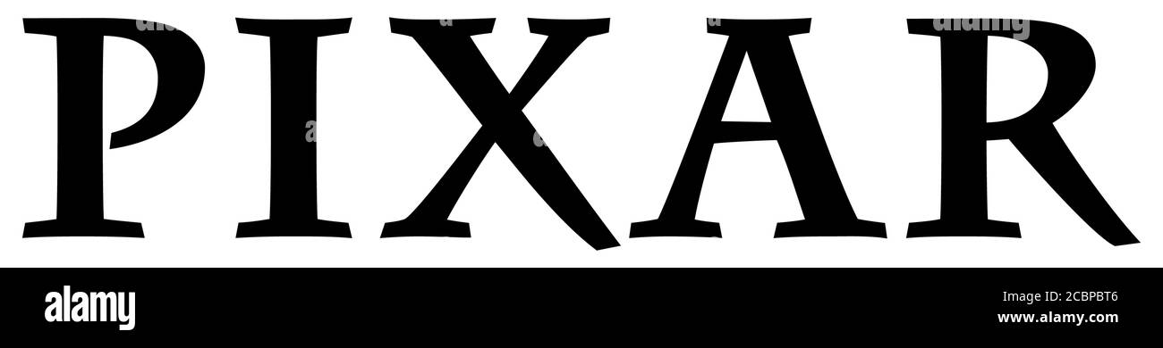 Logo Pixar, Pixar Animation Studios, film production, computer animation, white background Stock Photo