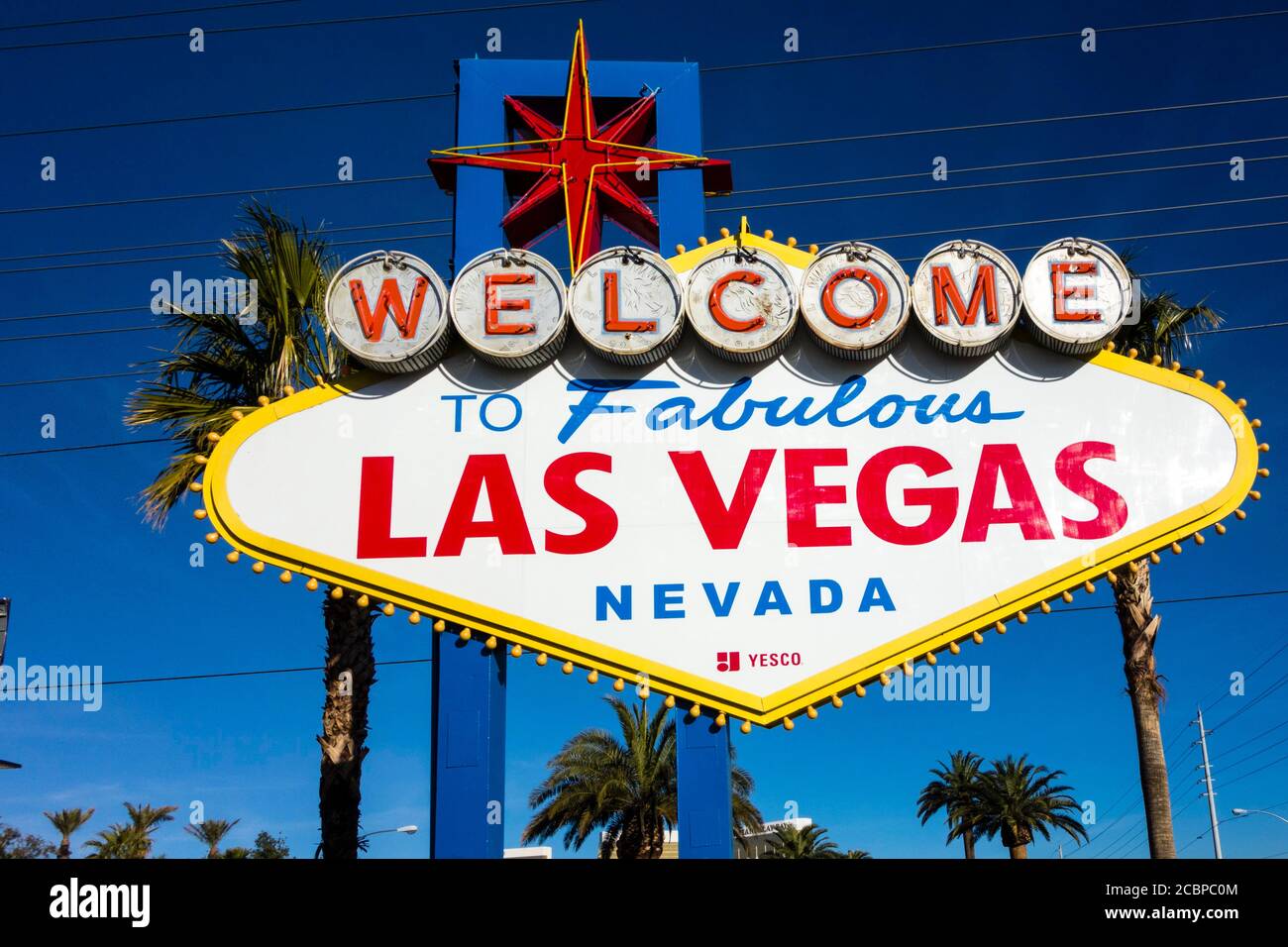 Welcome to Fabulous Las Vegas, Las Vegas Welcome Sign, Las Vegas Strip, Las Vegas, Nevada, USA Stock Photo