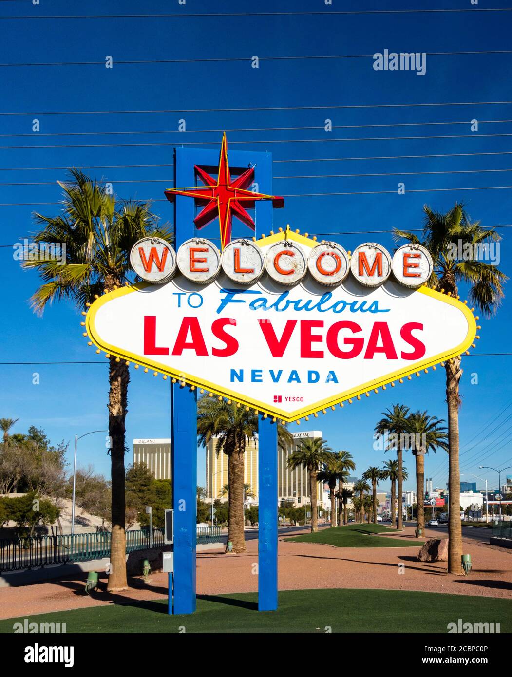 Welcome to Fabulous Las Vegas, Las Vegas Welcome Sign, Las Vegas Strip, Las Vegas, Nevada, USA Stock Photo