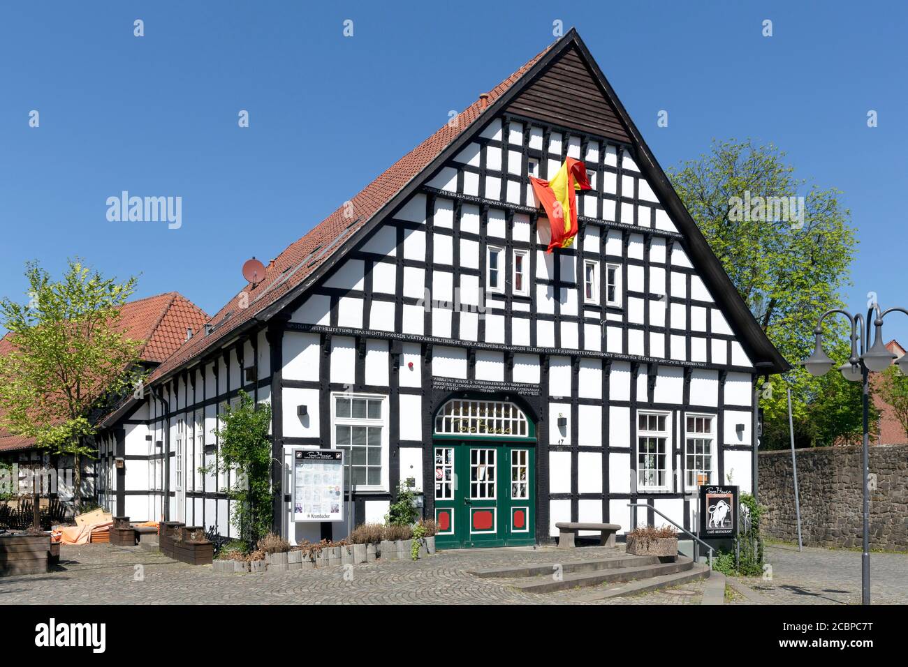 Rahningscher Hof, half-timbered house, Buende, East Westphalia, North Rhine-Westphalia, Germany Stock Photo