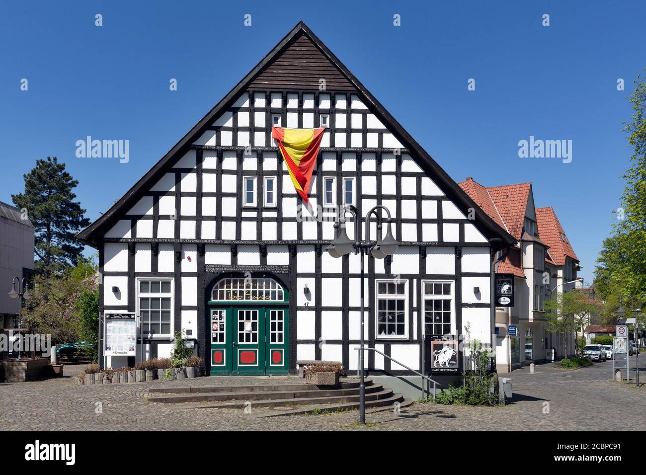 Rahningscher Hof, half-timbered house, Buende, East Westphalia, North Rhine-Westphalia, Germany Stock Photo