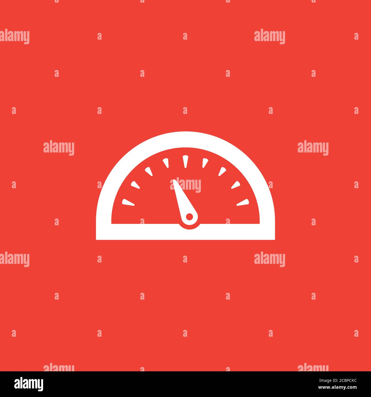 Speedometer Icon On Red Background. Red Flat Style Vector Illustration ...