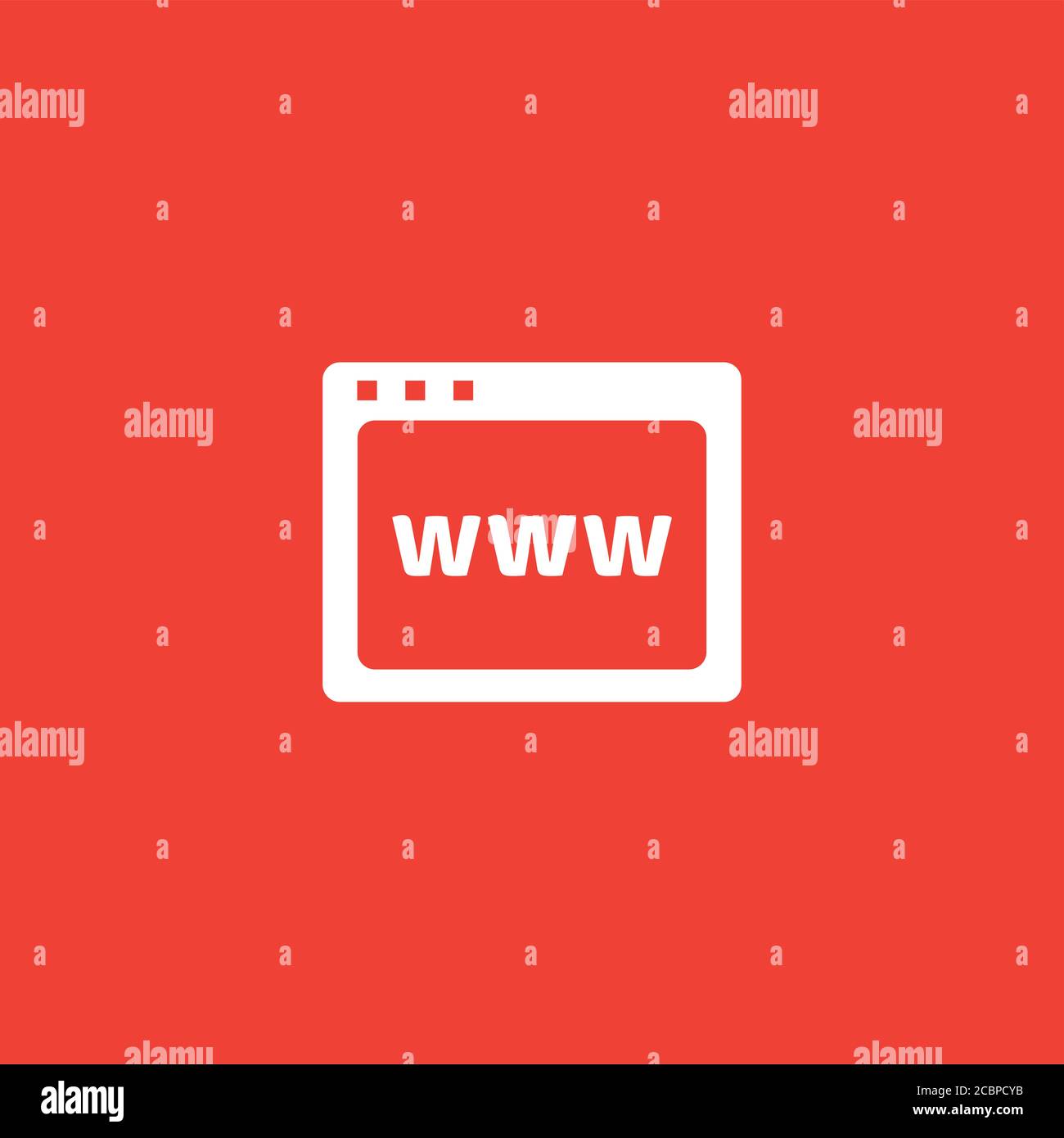 Web Page Icon On Red Background. Red Flat Style Vector Illustration ...