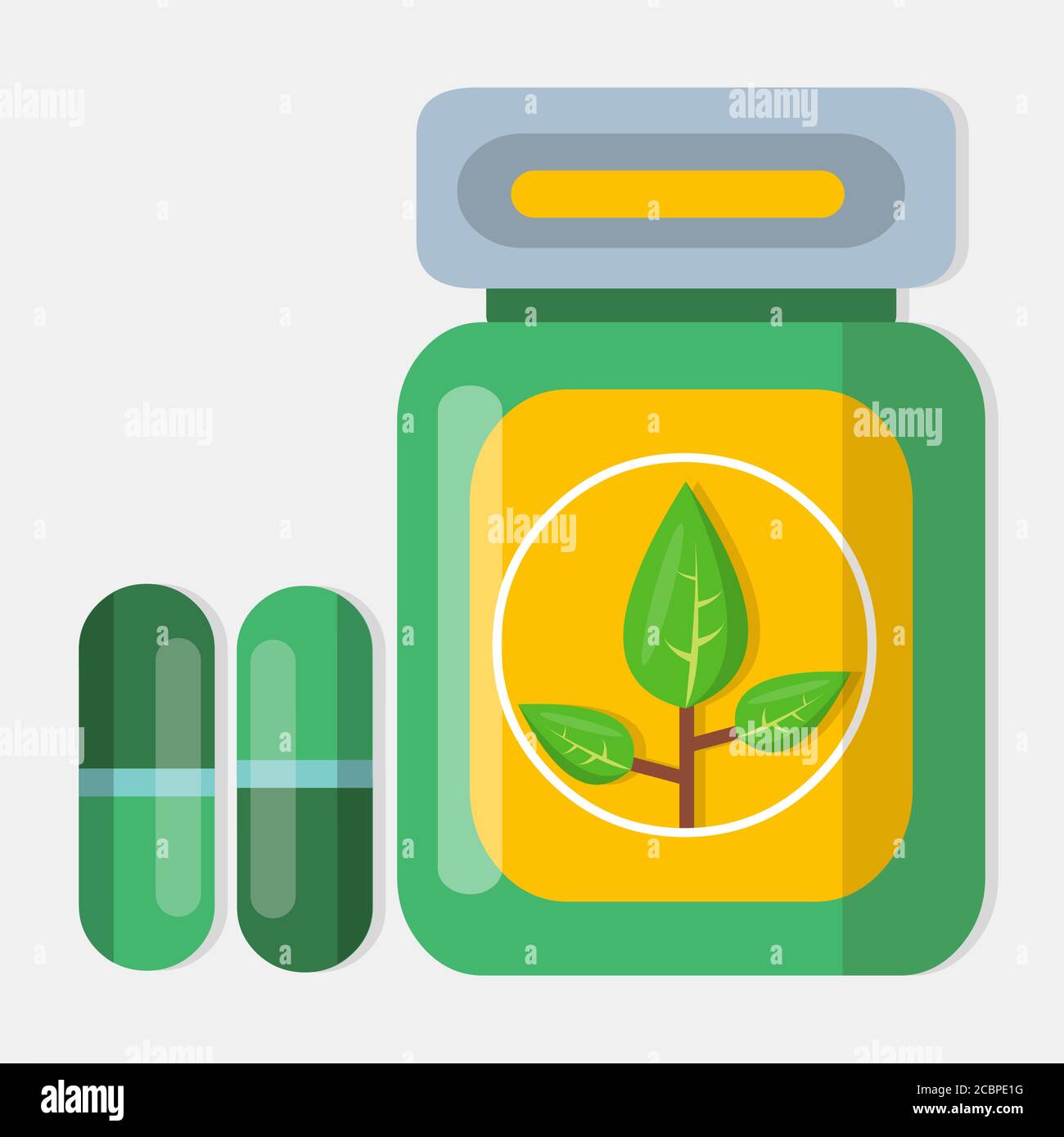 herb capsule isolated vector illustration in flat style Stock Vector