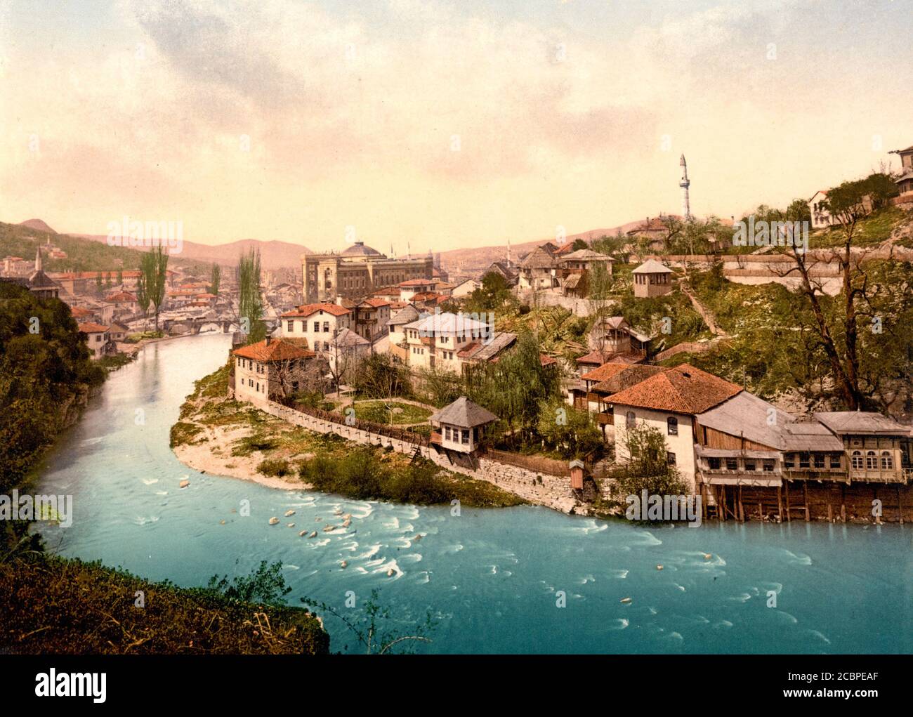 Sarajevo, Bendbasi, Bosnia, Austro-Hungary, circa 1900 Stock Photo