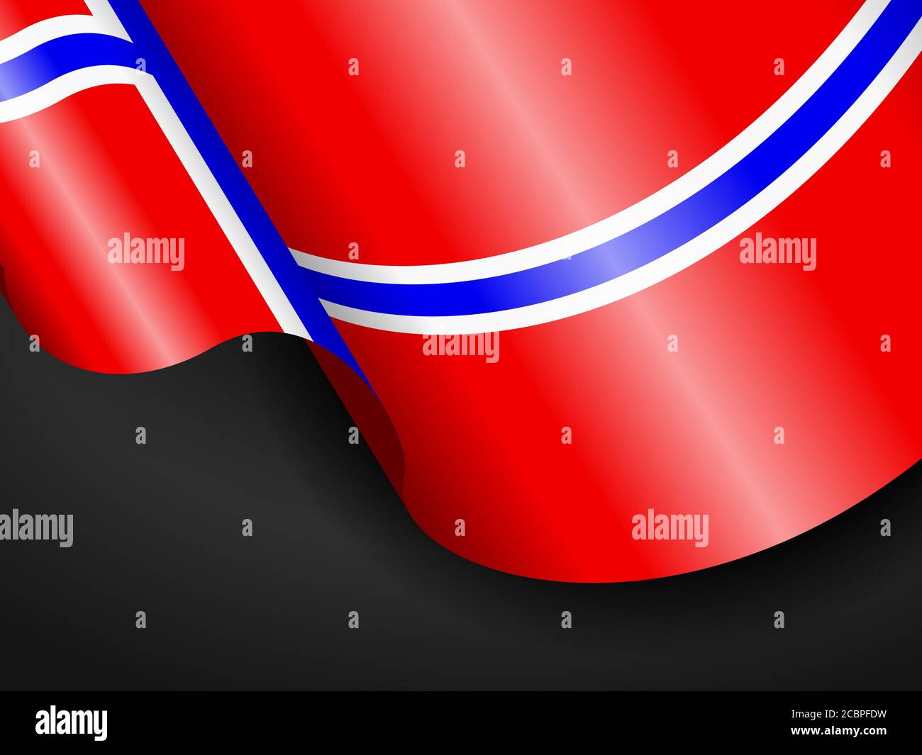Waving Norway flag on black background. Vector illustration Stock Photo ...
