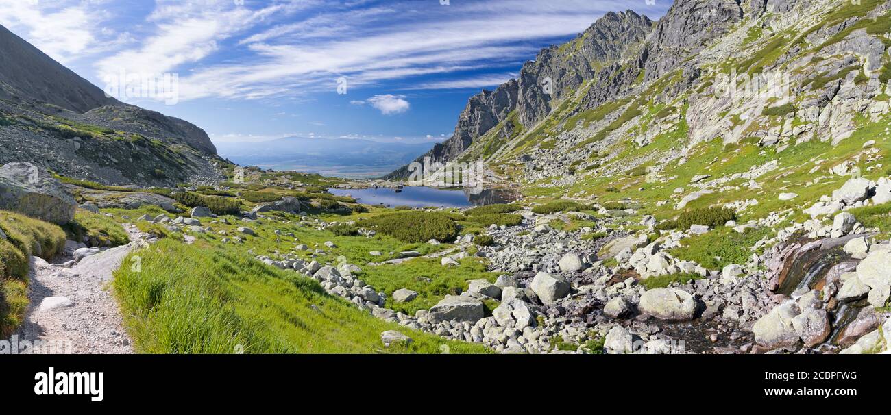 High Tatras - Slovakia - The the look to Pleso nad Skodom lake in Mlynicka dolina . Stock Photo