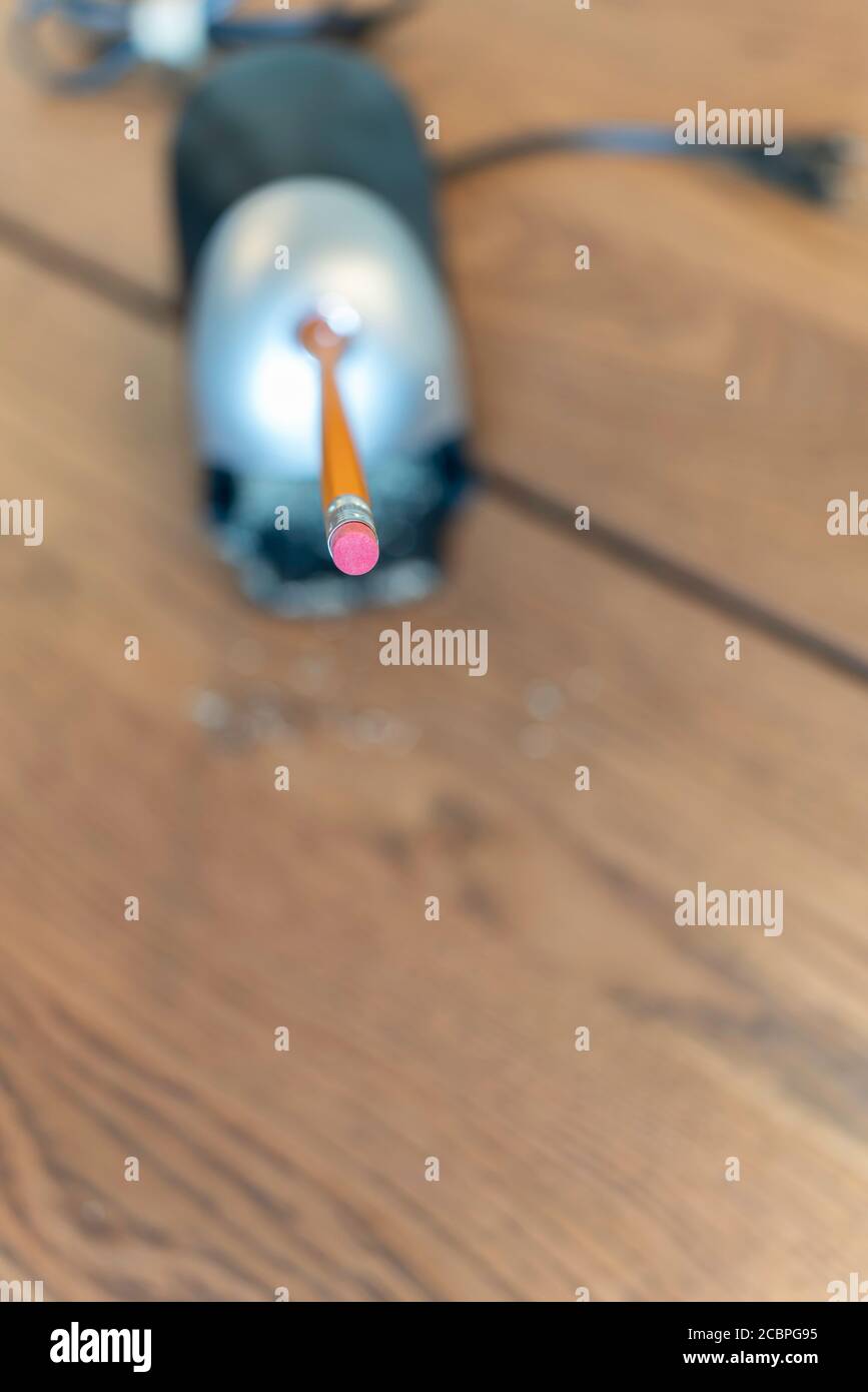Mechanical Pencil sharpener on office table at work Stock Photo Alamy