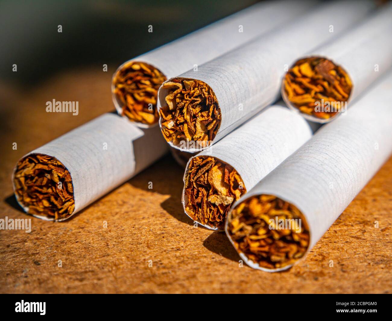 A closeup of cigarette filters in a pack Stock Photo Alamy