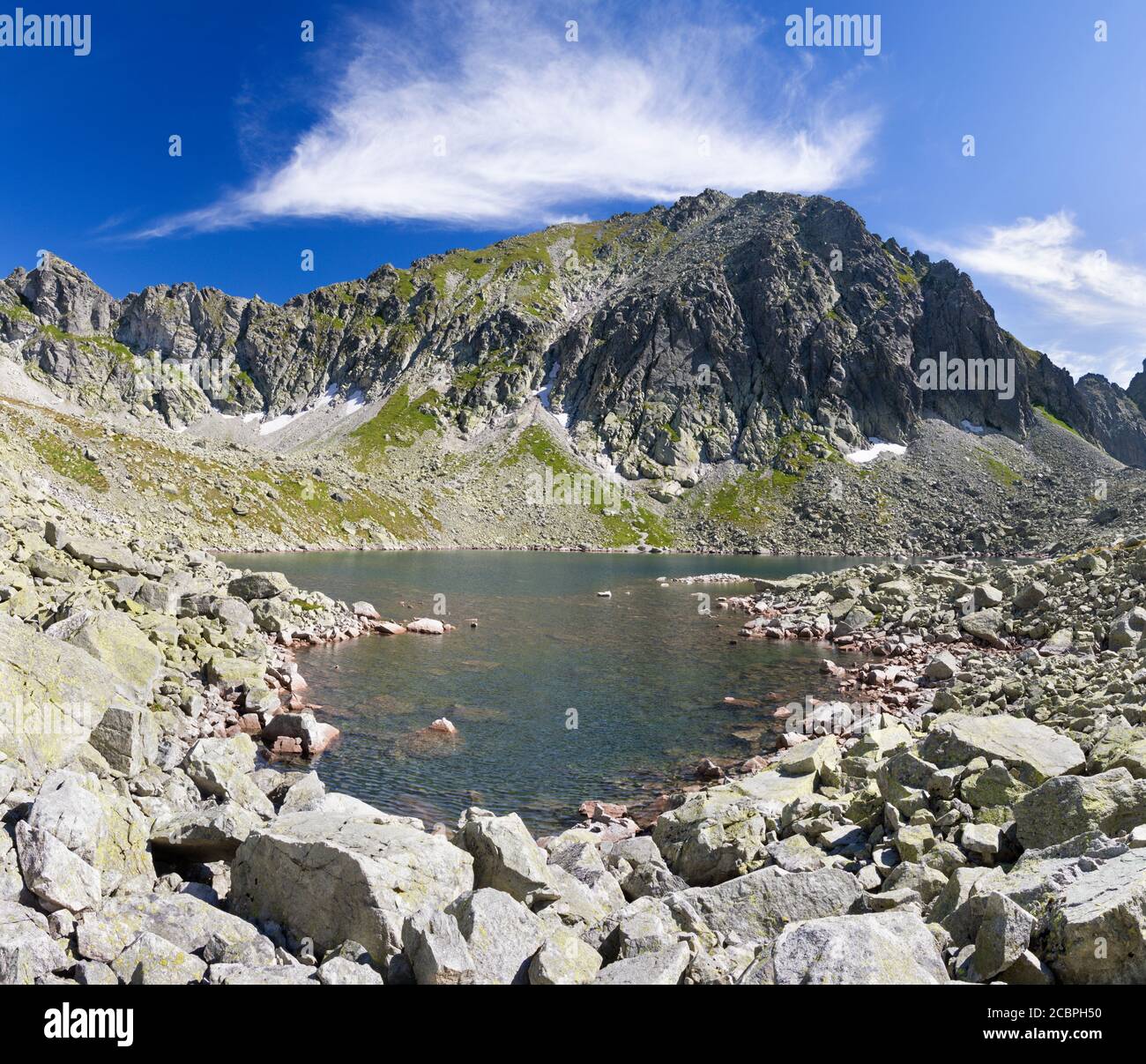 High Tatras - Slovakia - The the look to Capie pleso lake with the peaks Strbsky stit. Stock Photo