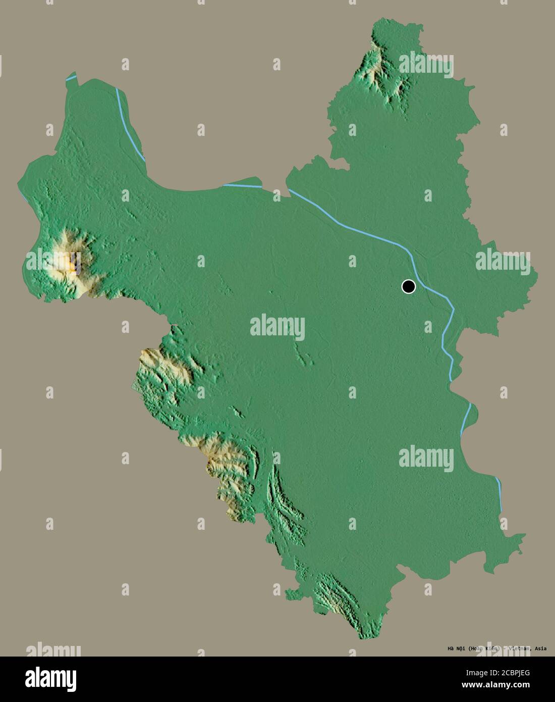 Shape of Hà Nội, city of Vietnam, with its capital isolated on a solid ...