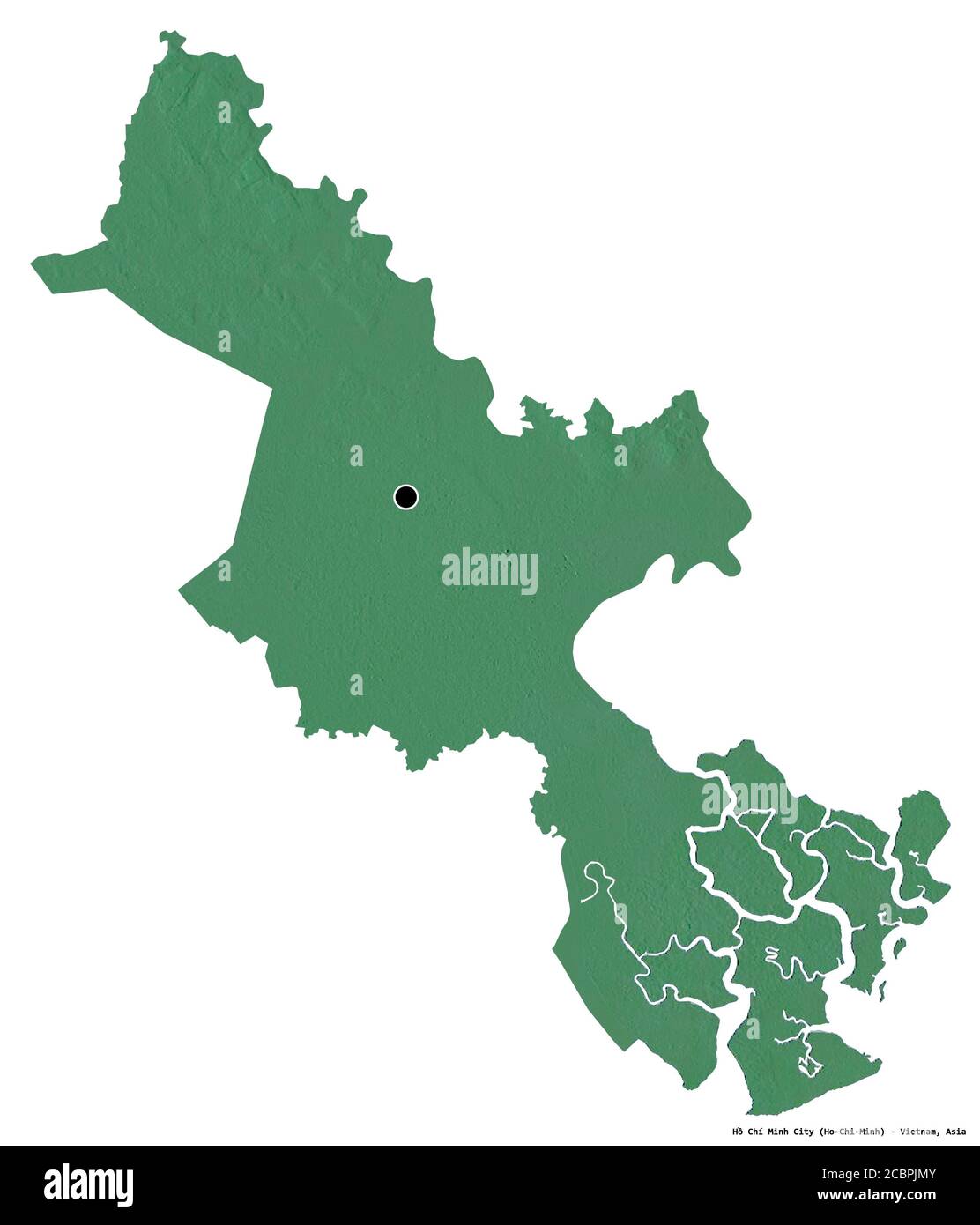 Shape of Hồ Chí Minh City, city of Vietnam, with its capital isolated ...