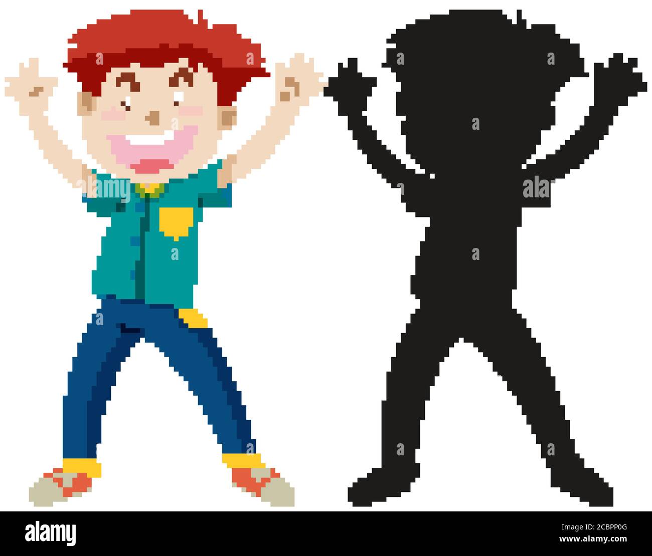 Funny man with its silhouette illustration Stock Vector Image & Art - Alamy