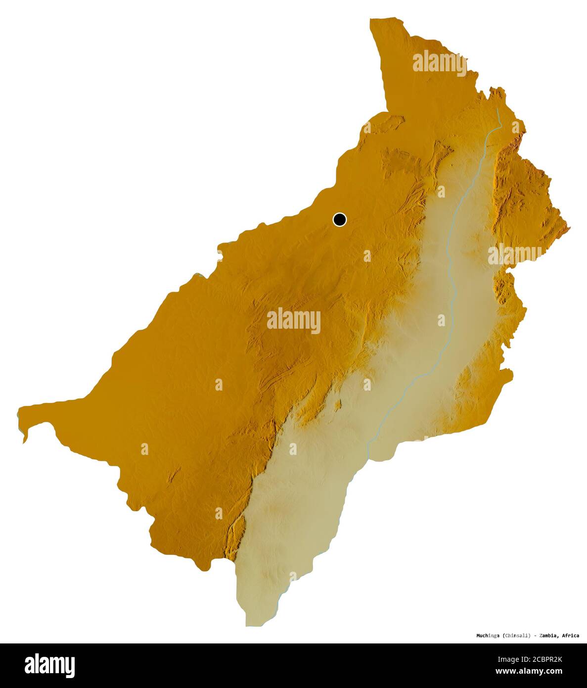 Topographic Map Of Zambia Shape Of Muchinga, Province Of Zambia, With Its Capital Isolated On White  Background. Topographic Relief Map. 3D Rendering Stock Photo - Alamy