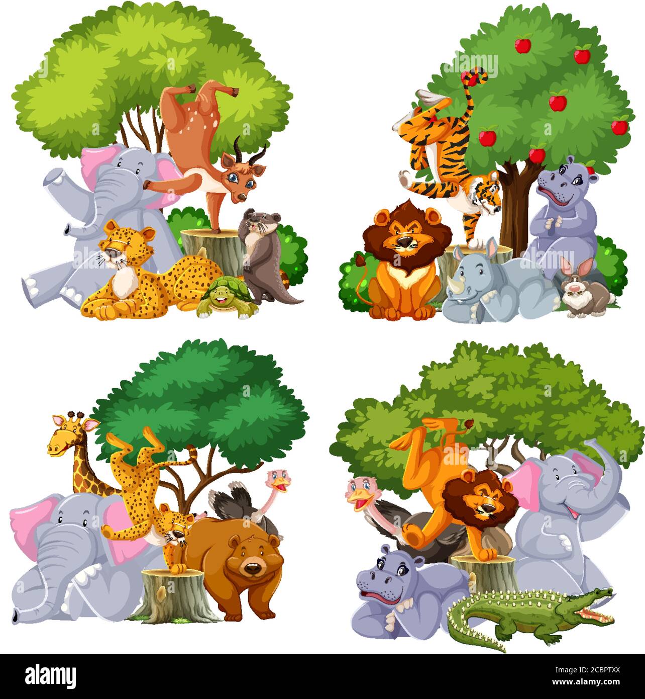 Set of wild animals illustration Stock Vector Image & Art - Alamy