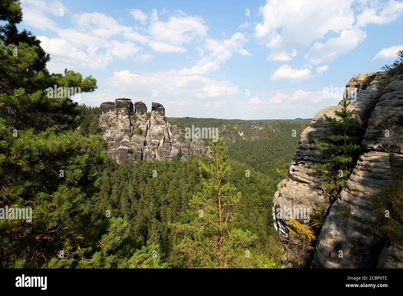 The mountains in Saxon Switzerland in Germany Stock Photo