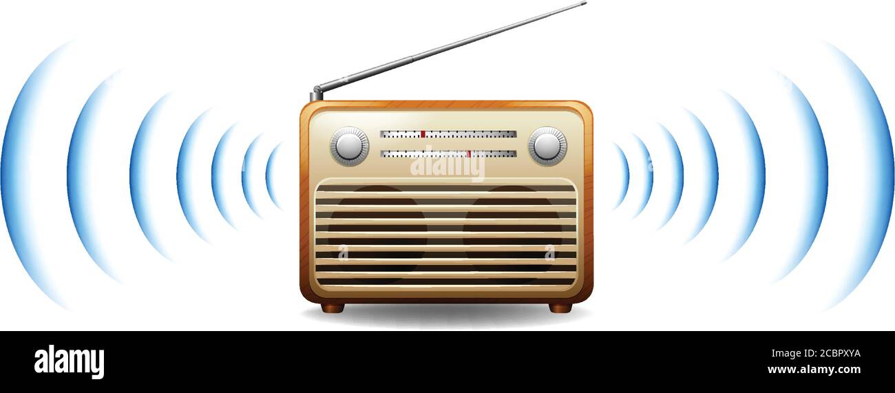 Radio with sound wave illustration Stock Vector Image & Art Alamy