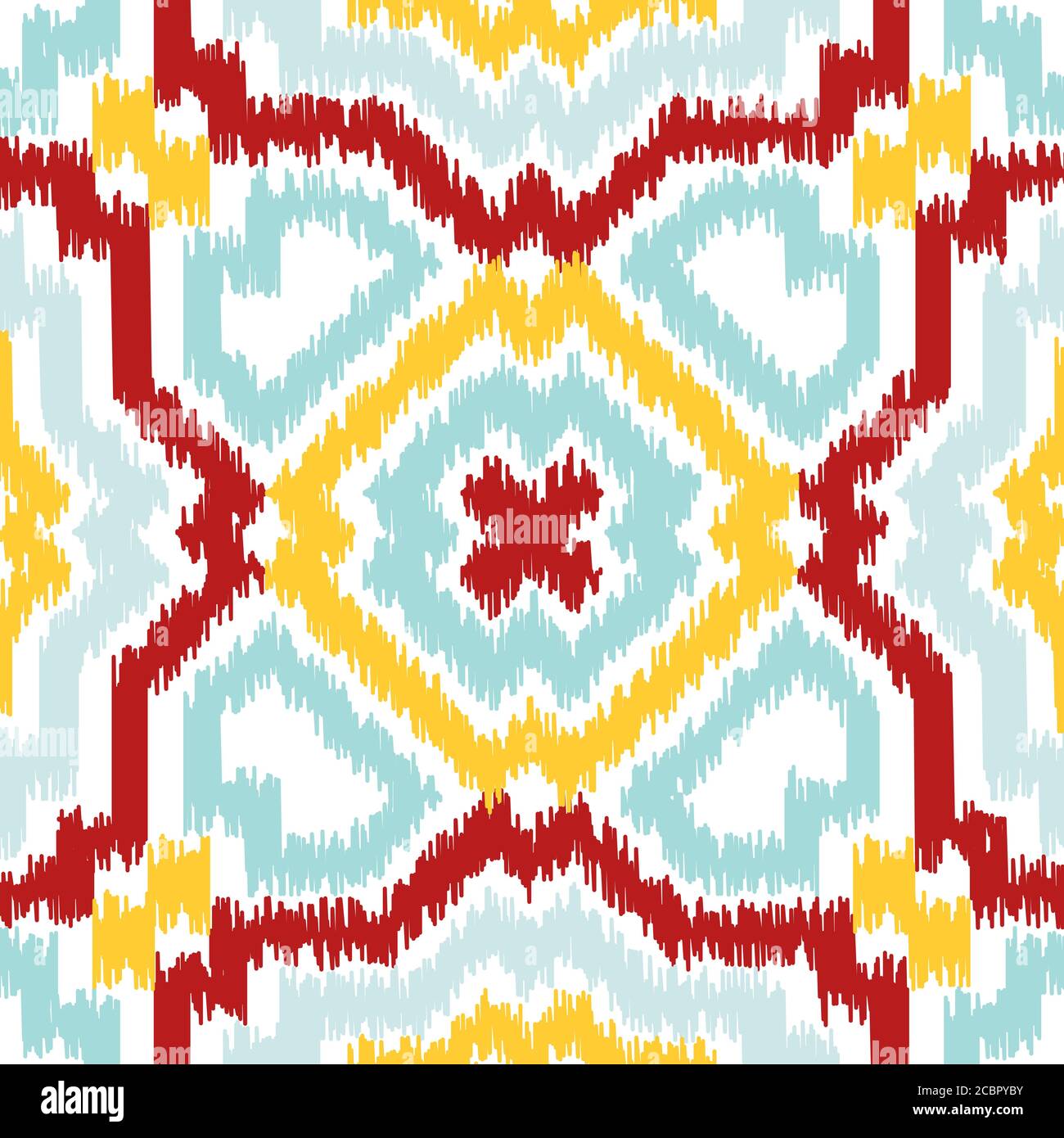 Seamless geometric pattern, based on ikat fabric style. Vector ...